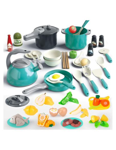 Set de Juguetes de Cocina Bruvoalon 67 Piezas Verde