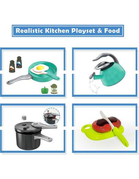 Set de Juguetes de Cocina Bruvoalon 67 Piezas Verde