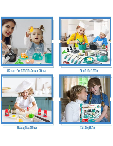 Set de Juguetes de Cocina Bruvoalon 67 Piezas Verde