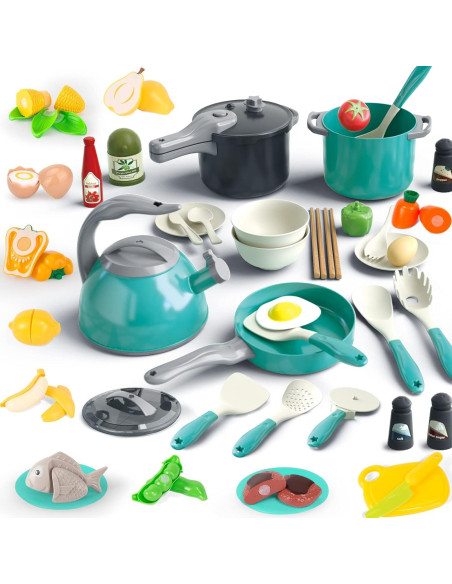 Set de Juguetes de Cocina Bruvoalon 67 Piezas Verde