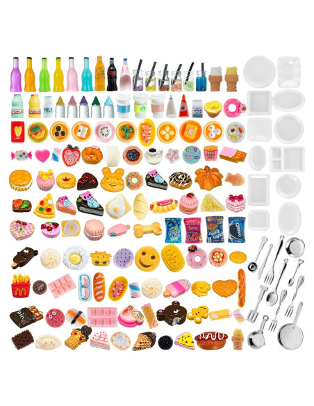 150 Piezas Juguetes de Comida y Bebidas Miniatura Diinokiy