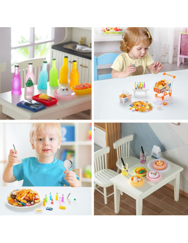 150 Piezas Juguetes de Comida y Bebidas Miniatura Diinokiy