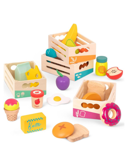 B. toys Juego de Comida de Madera 24 Piezas 3 Años+