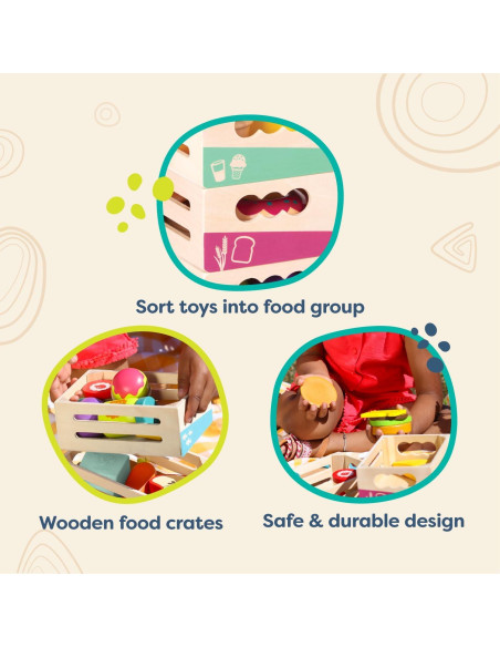 B. toys Juego de Comida de Madera 24 Piezas 3 Años+
