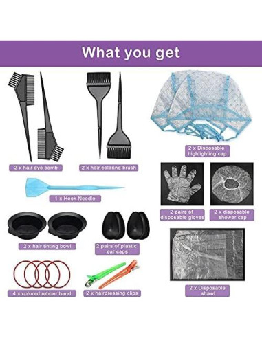 Kit de Coloración de Cabello AHIER 23 Piezas - Accesorios Completo