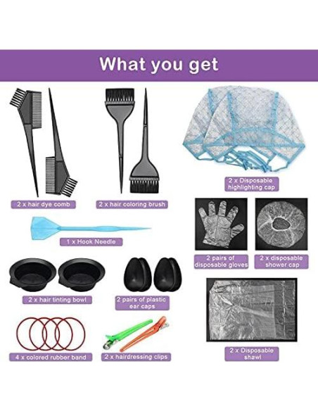 Kit de Coloración de Cabello AHIER 23 Piezas - Accesorios Completo