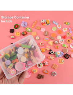 100 Piezas Mini Comida MUYIZI con Caja de Almacenamiento 2