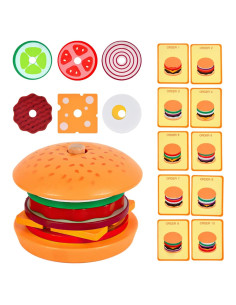 Juguete Apilamiento Hamburguesas Madera MIKNEKE 12,7 cm
