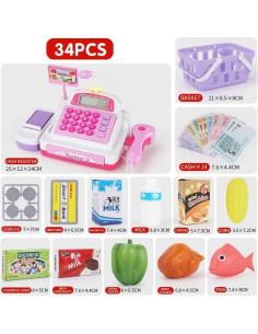 Juego de Supermercado Sotodik con Caja Registradora 34 PCS 2