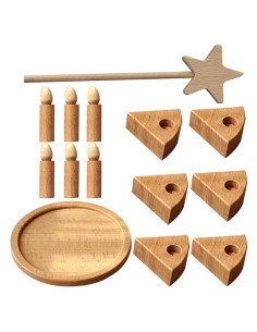 Juego de Comida de Cumpleaños HOMSFOU Tarta de Madera