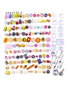 150 Piezas Juguetes de Comida Miniatura HKLMRO para Casa de Muñecas