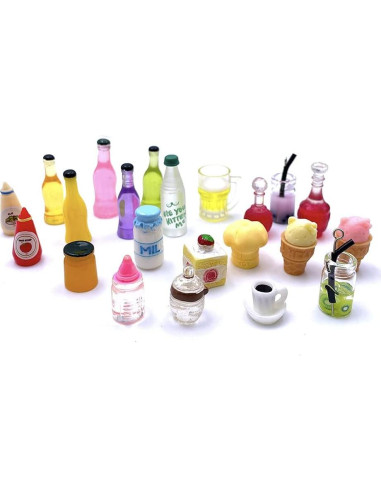 150 Piezas Juguetes de Comida Miniatura HKLMRO para Casa de Muñecas