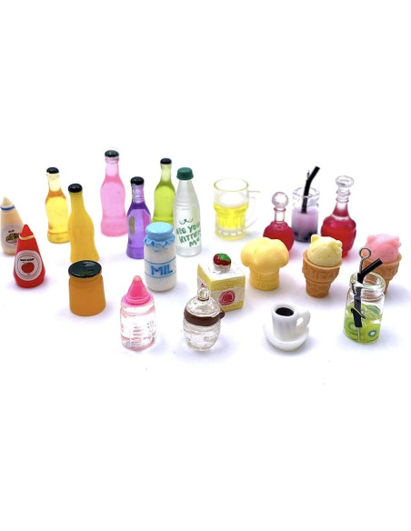 150 Piezas Juguetes de Comida Miniatura HKLMRO para Casa de Muñecas