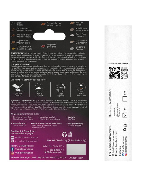 Tinte Natural para Cejas en Polvo MinaiBrow Marrón Medio 32g