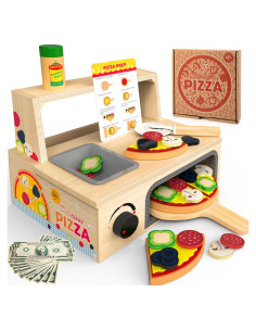 Juguete de Pizza de Madera WOODMAM - 48 Piezas Educativo