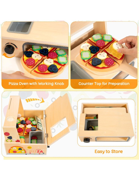 Juguete de Pizza de Madera WOODMAM - 48 Piezas Educativo