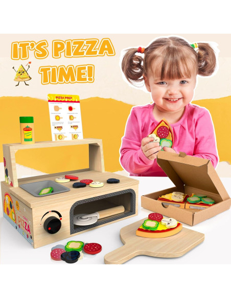 Juguete de Pizza de Madera WOODMAM - 48 Piezas Educativo