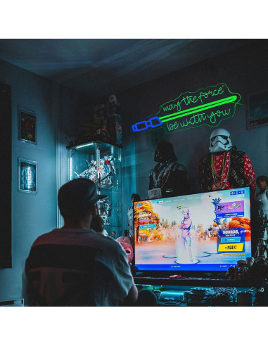 Luz de neón LED Pinlangdou Que la Fuerza te Acompañe 40x25cm