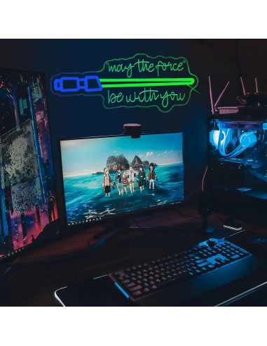 Luz de neón LED Pinlangdou Que la Fuerza te Acompañe 40x25cm