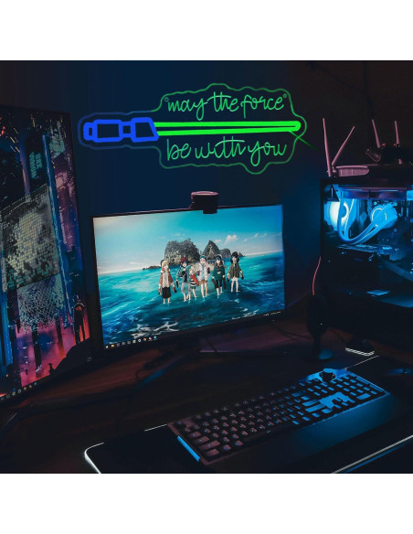 Luz de neón LED Pinlangdou Que la Fuerza te Acompañe 40x25cm