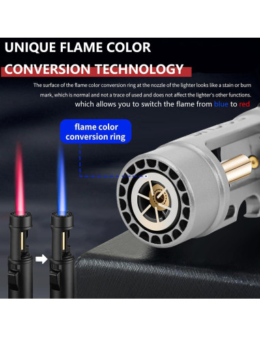 Encendedor de antorcha ELCELC recargable butano a prueba de viento