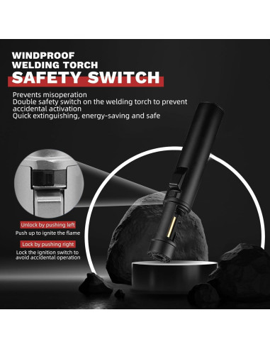 Encendedor de antorcha ELCELC recargable butano a prueba de viento