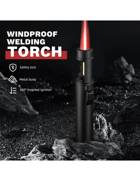Encendedor de antorcha ELCELC recargable butano a prueba de viento