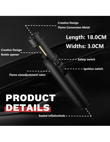 Encendedor de antorcha ELCELC recargable butano a prueba de viento