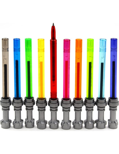 Set 10 Bolígrafos Gel Sable de Luz LEGO Star Wars 13,34 cm