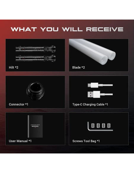 Sable de Luz Doble Hoja DAMIENSABER RGB 3.0 82cm