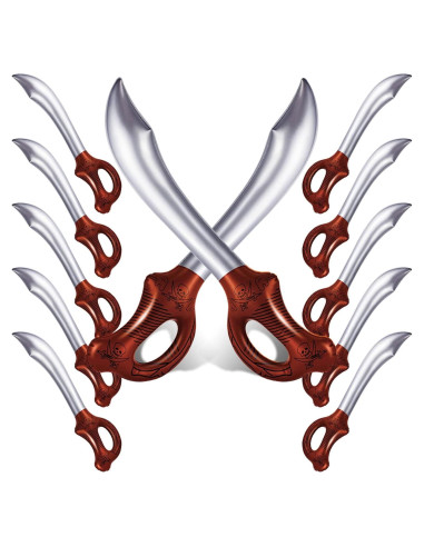 12 Espadas Pirata Inflables ZAUONTW 58 cm Juguetes Fiesta