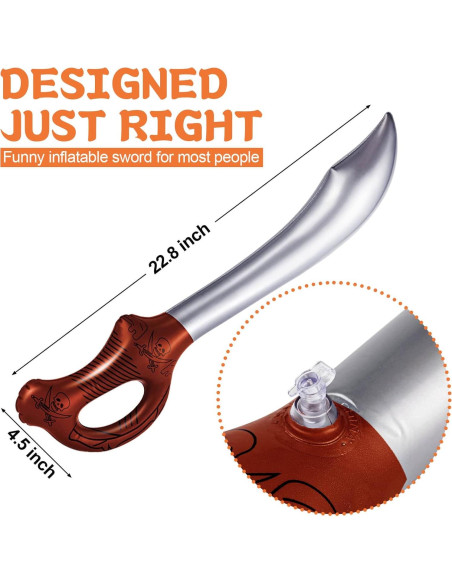 12 Espadas Pirata Inflables ZAUONTW 58 cm Juguetes Fiesta