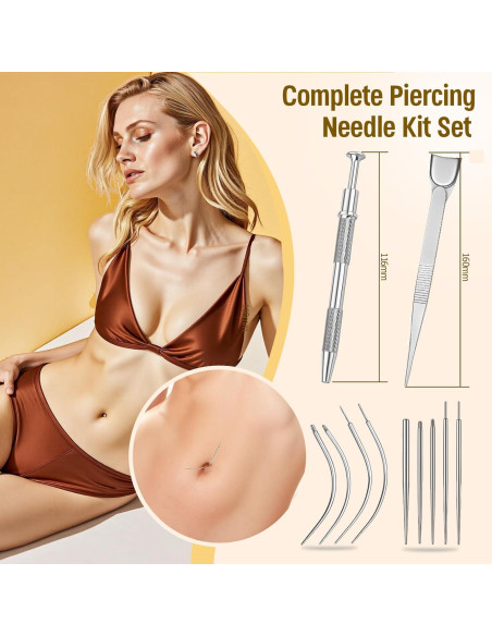 Kit de Agujas para Piercing VIXAVI - 11 Piezas Estériles 14G 16G 18G