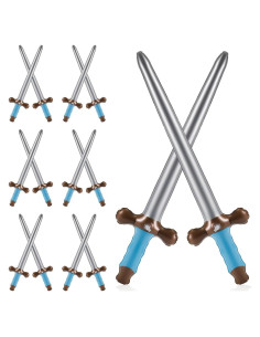 12 Espadas Inflables Pirata NQEUEPN 60x17 cm Reutilizables