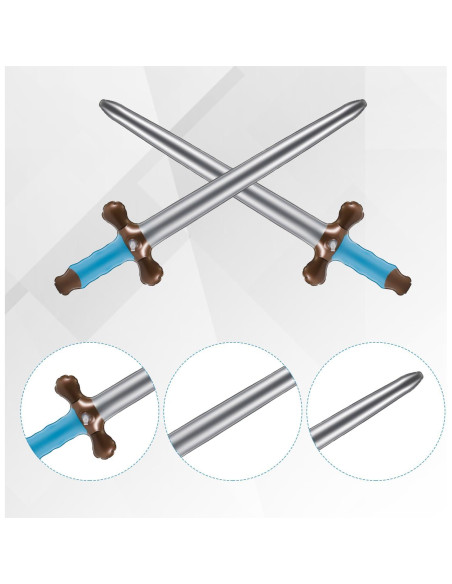 12 Espadas Inflables Pirata NQEUEPN 60x17 cm Reutilizables