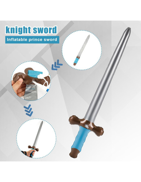 12 Espadas Inflables Pirata NQEUEPN 60x17 cm Reutilizables