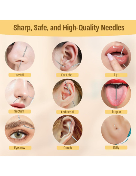 Kit de Agujas para Piercing VIXAVI - 11 Piezas Estériles 14G 16G 18G