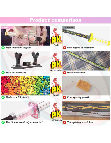 Conjunto Espada Kanao Demon Slayer Jorumo 99 cm 788 Piezas