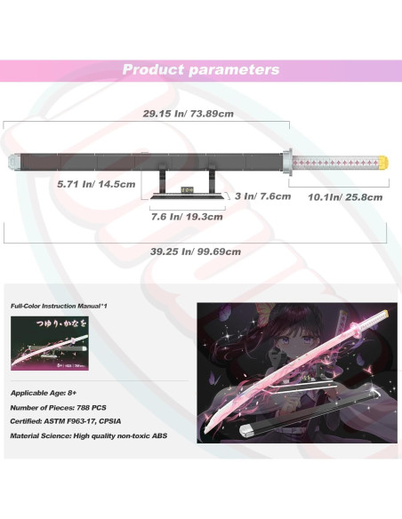 Conjunto Espada Kanao Demon Slayer Jorumo 99 cm 788 Piezas