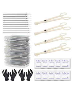 Kit de Piercing Rayyl 42 Piezas con Agujas y Pinzas Desechables
