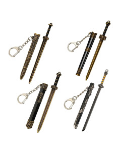 4 Mini Katanas Llavero Espada Antigua China Metal 11.94 cm