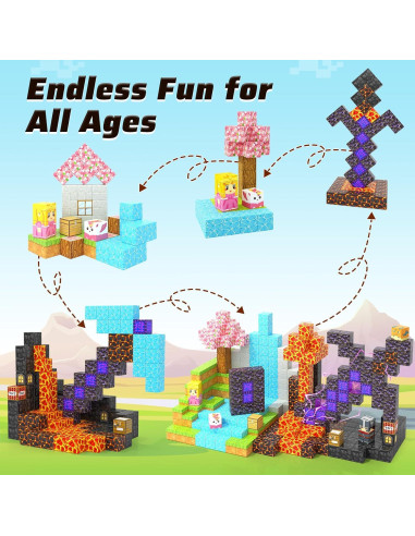 Bloques Magnéticos Coodoo 110 Piezas Juguetes STEM 3-8 Años