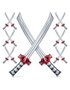 24 Espadas Ninja Inflables Deekin 75 cm Juguetes Fiesta Cumpleaños