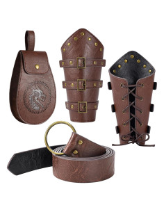 Set 3 Accesorios Medievales Berenlu: Cinturón, Bolsa y Muñequera
