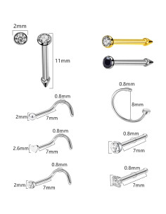 Kit de Piercing de Nariz HYJLPAF - 3 Pistolas Desechables con Studs 2