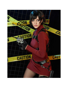 Conjunto de Vestido de Suéter Rojo para Cosplay Mujeres 2