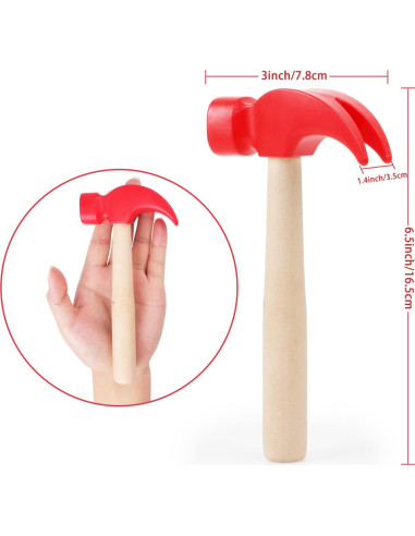 Paquete de 2 Martillos de Madera Hxezoc para Niños