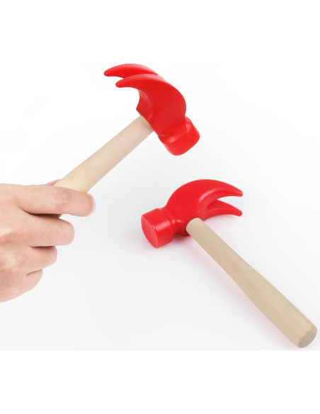 Paquete de 2 Martillos de Madera Hxezoc para Niños