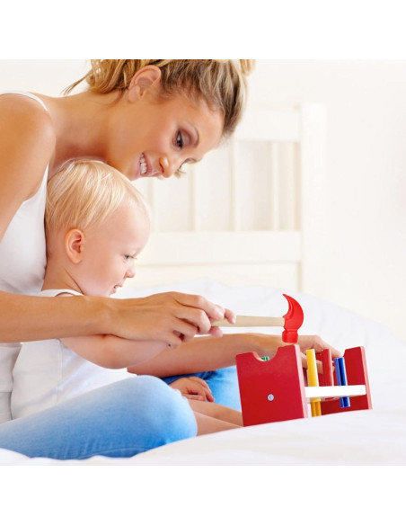 Paquete de 2 Martillos de Madera Hxezoc para Niños