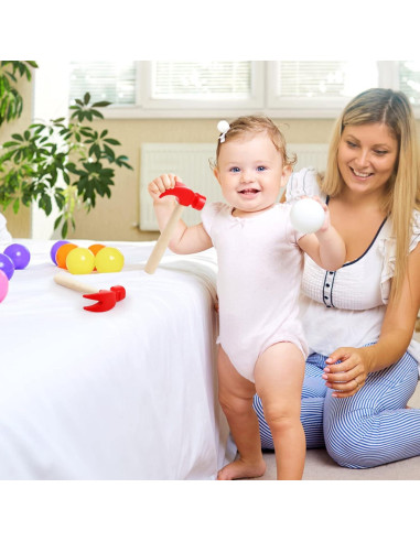 Paquete de 2 Martillos de Madera Hxezoc para Niños